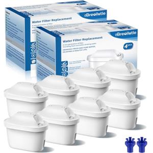 BREOILUTLE Filtri, Compatibili con Brita Maxtra+ Plus, Maxtra Pro All-in-1 Filtro, Filtro per Bollitore Compatibile Con Brita Mavea Filtri per acqua, 8PCS Filtro By BREOILUTLE, Riducono Cloro,Odori