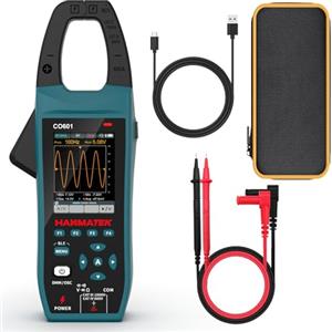 HANMATEK Multimetro con Oscilloscopio 2 in 1, Pinza Amperometrica Professionale, 5 MSa/s, Banda 1MHz, NCV, Bluetooth, Display TFT da 2,8", 600A/1000V, CO601
