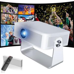 LeuKoles Mini proiettore WiFi 6 e Bluetooth 5.4, proiettore portatile 4K/1080P/720P, supporto videoproiettore con telecomando, intelligente per smartphone/TV Stick/HDMI/USB/Laptop