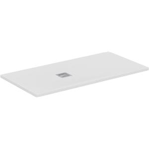 Ideal Standard - Ultra Flat S+, Piatto doccia rettangolare ultrasottile in resina effetto pietra, 140x70cm, Ideal Solid, Scarico lato corto, Bianco