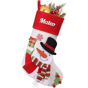 NIBESSER Calza Befana Personalizzata Calze Natalizie da Appendere con Nome Calza Befana Vuota Idea Regalo per Epifania Natale Decoraizione Natalizia per Camino