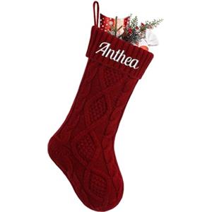 NIBESSER Calza Befana Personalizzata Calze Natalizie da Appendere con Nome Calza Befana Vuota Idea Regalo per Epifania Natale Decoraizione Natalizia per Camino (Stile D, 1 Pezzo)