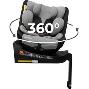 KidsZone Seggiolino Auto 0-36 kg Isofix Girevole 360° - 0-12 anni Gruppo 0/1/2/3 40-150 cm i-Size - Schienale Reclinabile In 8 Posizioni, Regolazione Del Poggiatesta (24 Cm)