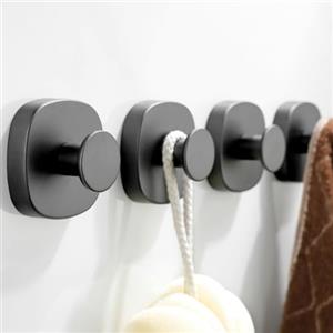 ZUNTO 4 Pezzi Ganci Ventosa Portasciugamani in Acciaio Inox Gancio Appendiabiti da Parete per Bagno e Cucina, Grigio