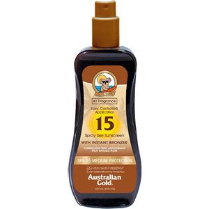 Australian Gold Instant Bronzer Spray Gel Sunscreen Spf15 Protezione Solare Efetto Bronze Gel