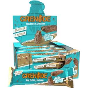 Grenade Barretta Proteica a Basso contenuto di Zuccheri - Chocolate Chip Salted Caramel, 12 x 60 g