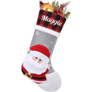 NIBESSER Calza Befana Personalizzata Calze Natalizie da Appendere con Nome Calza Befana Vuota Idea Regalo per Epifania Natale Decoraizione Natalizia per Camino