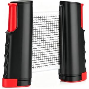 unbholkk Rete da ping pong allungabile per ogni tavolo, rete da ping pong portatile per esterni e interni, morsetti antiscivolo per rete ping pong, lunghezza massima 170 cm