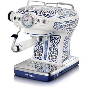 Ariete 1389 Capri Macchina da caffè, 850W, Compatibile con caffè macinato o con cialde ESE Filtro ½ tazze, Cappuccinatore