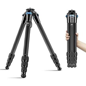 SIRUI 120cm Treppiede Carbonio da Viaggio AM-284, Treppiede Fotocamera con Gambe a 4 Sezioni, Compatto Cavalletto Fotografico per Videocamera, DSLR, Professional Stabile Treppiedi, Carico Massimo 15KG
