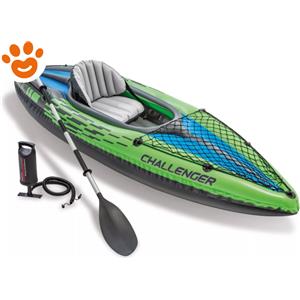 Intex Canoa Gonfiabile Challenger K1 Con Remi e Pompa (274x76x33cm) Art. 68305 - Confezione Da 1 Pezzo