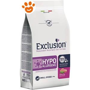 Exclusion Dog Hypoallergenic Adult Small Breed Maiale e Piselli - Sacco Da 2 Kg