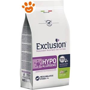 Exclusion Dog Hypoallergenic Adult Medium Large Breed Insetti e Piselli - Offerta [PREZZO A CONFEZIONE] Quantità Minima 2, Sacco Da 12 Kg
