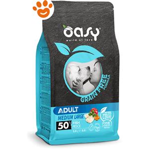 Oasy Dog Grain Free Adult Medium/Large Pesce - Offerta [PREZZO A CONFEZIONE] Quantità Minima 2, Sacco Da 12 Kg