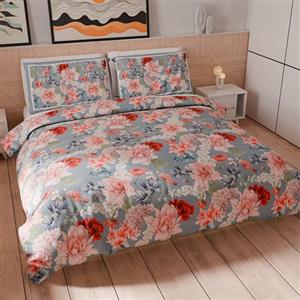PETTI Artigiani Italiani - Set Copripiumino Una Piazza e Mezza 200x200 cm (1 Federa 50x80 cm Inclusa), Parure Copripiumino Morbida Microfibra con Stampa Digitale Floreale 19 04 - Made in Italy