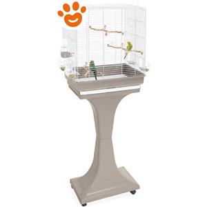 Imac Camilla Gabbia (50x30x129cm) - Bianco/Tortora