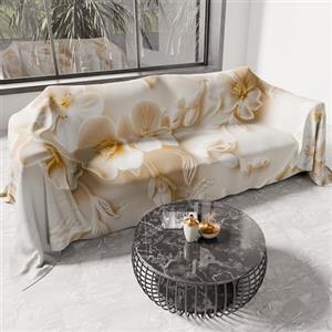 PETTI Artigiani Italiani - Telo Arredo in Microfibra, Copritutto, Copridivano 400x270 cm, Fantasia Floreale 06 10 | Telo Protettivo Lavabile, Copriletto e Copritavolo Multiuso per Divani
