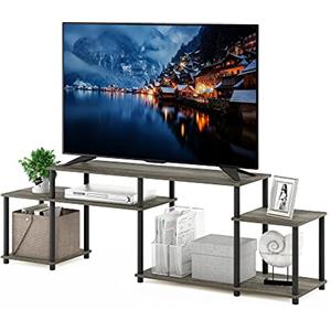 Furinno Turn-N-Tube Handel Supporto TV per TV fino a 55 pollici, rovere francese/nero