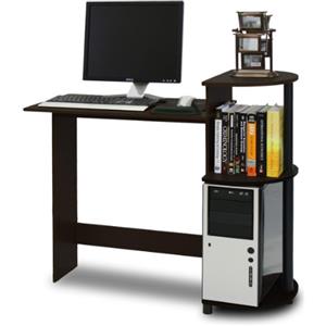 Furinno Compact Scrivania per Computer, Holz, Nero/Marrone (Espresso/Black), Taglia Unica