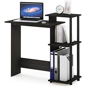 Furinno EFFICIENT Scrivania Da Gaming, Con 3 Ripiani Laterali Aperti, Laptop Notebook, Scrivania Da Ufficio Per Home Office, Studio, Dormitorio, Dark Espresso