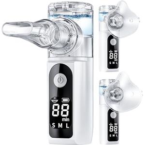 YOZISS aerosol portatile silenzioso, Ultrasuoni macchina aerosol adulti e Bambini con 2 Maschere e Boccaglio, Aerosol Bambini Portatile per Viaggi e Uso Domestico