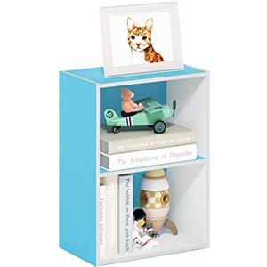 Furinno Luder Libreria a 2 ripiani aperti, azzurro/bianco