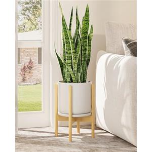 Bamworld Porta Piante Regolabile da Interno, Porta Piante in Bambù Adatto per Vasi da 20 a 30 cm, Piccola Fioriera da Angolo per Piante da Interno, Adatto per Soggiorno Balcone, Natura