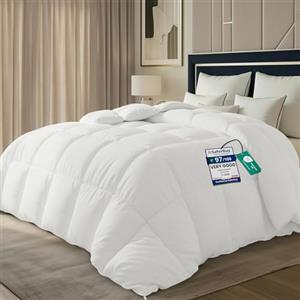 Utopia Bedding Invernale Piumone - Piuminio Letto Una Piazza e Mezza - Trapunta Una Piazza e Mezza - 100% Microfibra in Fibra Cava (Bianco, 200 x 200 cm - 350 gsm)