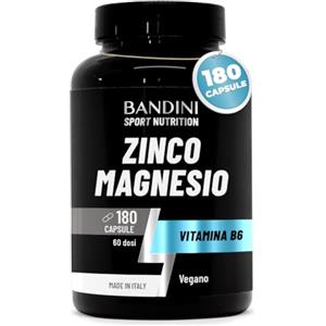 Bandini® Zinco e Magnesio ULTRA 180 Capsule, Integratore con Vitamina B6, 180 capsule, 3 mesi, Energia, Recupero e Massa Muscolare - Riduce la Stanchezza e l'Affaticamento - Per Uomo e Donna