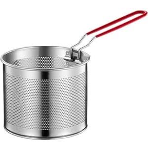 EpheyFIF Cestino per cottura a vapore di pasta e verdure con manico rimovibile per bollire e cuocere a vapore, adatto per pentole e casseruole di medie dimensioni, costruzione in acciaio inossidabile (02)