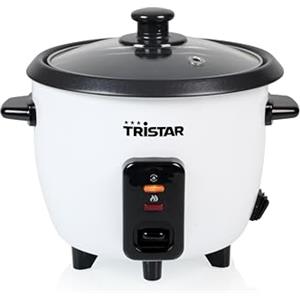 Tristar Cuociriso 0,6 L, Pentola Interna Antiaderente, Mantenimento in Caldo e Spegnimento Automatico, Design Compatto, Con Misurino e Cucchiaio, 300 W, RK-6142