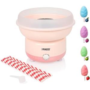 Princess Macchina per Zucchero Filato, 500W, Design Compatto, Parti Lavabili in Lavastoviglie, Con Bastoncini e Misurino, Senza BPA, Piedini Antiscivolo, Facile da Usare, 292990