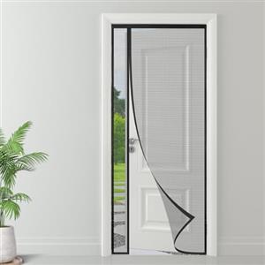 ESMAYULO Zanzariera Magnetica per Porte 80x200 cm, Apertura Laterale Unica, Barriera Anti-Zanzare e Insetti, Installazione Rapida Senza Foratura, Materiale Resistente - Nero