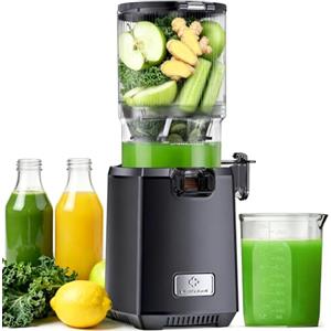 LINKChef Estrattore Frutta e Verdura - Centrifuga Frutta e Verdura con Bocca Larga 130mm, 250W Estrattore di Succo a Freddo con Tecnologia Lenta, Senza BPA, Facile da Usare e Sicuro