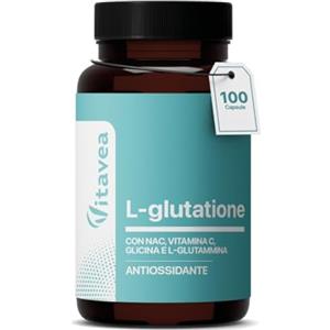 Vitavea Glutatione Ridotto con NAC, Vitamina C e Aminoacidi - Complesso Antiossidante per Protezione Cellulare e Difese Naturali, 100 Capsule - Vitavea