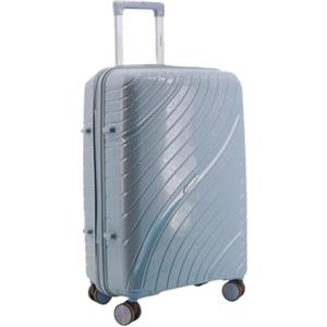 NPLE FAMILY-Trolley Medio da Stiva 65x45x30 cm, Valigia Rigida in Polipropilene Antiurto Ultra Resistente, Chiusura a 3 Combinazioni, 4 Ruote Multidirezionali 360°,3,4 kg (Ottanio, M)