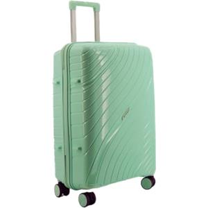 NPLE FAMILY-Trolley Medio da Stiva 65x45x30 cm, Valigia Rigida in Polipropilene Antiurto Ultra Resistente, Chiusura a 3 Combinazioni, 4 Ruote Multidirezionali 360°,3,4 kg (Verde, M)