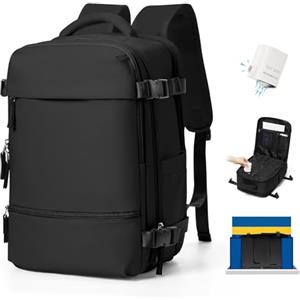 SEAFEW Zaino Ryanair 40x30x20 Sottovuoto Bagaglio a Mano Donna Zaino da Viaggio 40x30x20 Wizzair Borse da Cabina per Easyjet Uomo per Laptop 14 Pollici Trekking Casual Daypack,B01-Nero