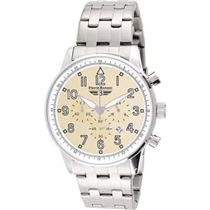 Pierre Bonnet Cronografo Uomo 40mm - 7261- Movimento Miyota OS20, Quadrante 3 Contatori, Vetro Minerale, Water Resistant 5ATM - Orologio Elegante - Assistenza Milano (Avorio, Acciaio inossidabile)