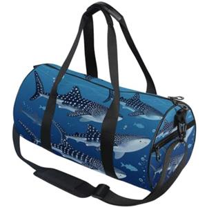 GuoChe Borsone sportivo rotondo leggero con tasca interna borsa da palestra per uomo donna borsone da viaggio sport balena mare creatura
