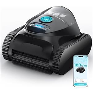 BRINBO C1 Robot Piscina Pareti e Fondo, Doppio Filtro, 7 modalità di Pulizia, 180 min, Aspiratore Piscina Senza Fili con App, Robot Pulisci Piscine Fino a 150 m²，Blu Notte