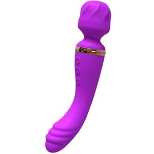 Generico Vibratore a bacchetta 2 in 1 for donna, design a doppia testa, punta curva