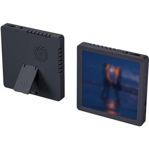 QOXEZY Cornice digitale con microfono per registrazione vocale e riproduzione audio e durata della batteria 6-10 ore (grigio scuro)