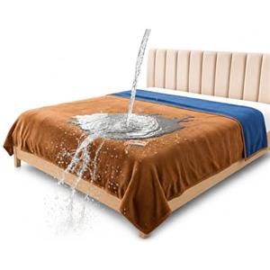 Bedding Aid Coperta impermeabile reversibile, 152 x 203 cm, a prova di perdite, per proteggere il materasso, divano, divano da macchie di adulti, neonati, cani, animali domestici, beige/grigio blu