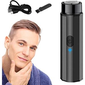 Povanjer rasoio elettrico portatile - Rasoio da uomo da viaggio rasoio da uomo,Rasoi da viaggio tascabili ricaricabili USB, uso con un solo pulsante e uso secco