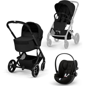 Cybex Gold Trio Balios S Lux con Navicella pieghevole e Cloud G3 - Moon Black