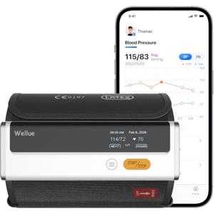 Wellue Armfit Plus Misuratore di Pressione Con Funzione ECG, Misuratore di Pressione Sanguigna da Braccio, Connessione Bluetooth App per iOS e Android