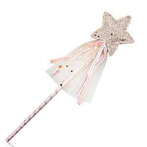 LAMXD Bacchetta da principessa, bacchetta da fata con angelo, bacchetta glitterata a forma di stella, per costume da fata, per compleanni, matrimoni, feste, cosplay, giochi di ruolo, giocattoli (rosa)