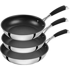 ZWILLING 65249-000-0 Set di Padelle, 3 Pezzi, 20 + 24 + 28 cm, Acciaio 18/10, Argento/Nero