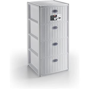 Stefanplast Cassettiera 4 cassetti in plastica Stefanplast Elegance 40x40x80 cm bianca